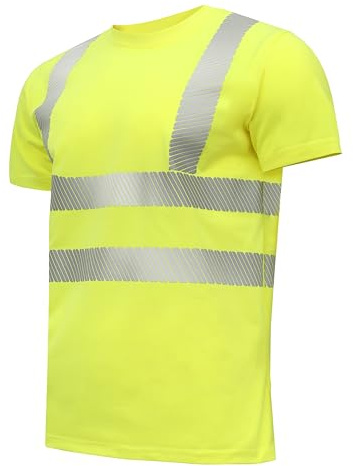 Högert Technik JURAL II varningsskydd polybomull t-shirt gul XL (54) | varningsväst reflekterande varningsväst andas lätt kortärmad skjorta kortärmad arbetskläder synlighet skjortor