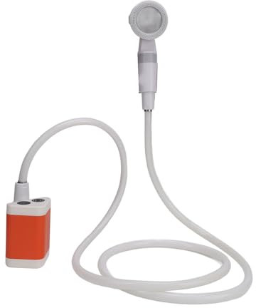 Bewinner Tragbare Campingdusche – Elektrische Duschpumpe mit 4800 MAh und Digitalanzeige, IPX7-Wasserpumpe Zum Wandern, Autowaschen, Haustierbad