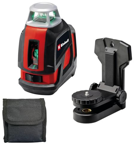 Einhell Kreuzlinienlaser TE-LL 360 G (selbstnivellierend, horizontale/vertikale grüne Laserlinien, digitale Wasserwaage, 1/4 Stativgewinde, inkl. Tasche & Wandhalterung)