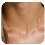 ZHESHY Gold Silber 925 Kette Damen 14K Vergoldete Chain Halskette Silberkette 925 Ohne Anhänger Glitzernde Schlangenkette Singapurkette Ankerkette Perlen Verstellbare Choker Goldkette Schmuck Frauen