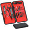 XIKAYA Kit uñas,Set manicura,kit manicura,cortaúñas Kit de herramientas, profesionales para el cuidado de las uñas, de acero inoxidable con estuche, de cuero para viajes,12 en 1 negro
