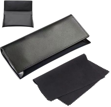 SLIVERBA Premium PU Lederbrillenbox, Brillen Etui Damen und Herren,Softtouch PU Leder Brillenetui mit Einem Mikrofasertuch,Brillen-Aufbewahrungsbox für den Optimalen Schutz Ihrer Brille