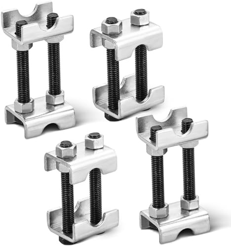 NYXOVA 4PCS Adjustable Coil Spring Spacers, 1”-2” Lift or Lower Height Coil Spring Boosters, 2-Way Spring Compressor Tool for Car, Truck, SUV Struts