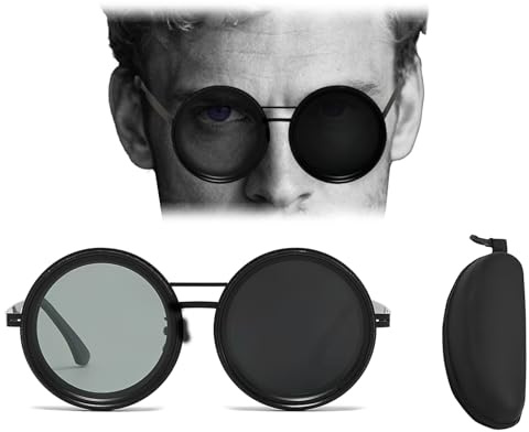 Kenmohuo Lentes de sol polarizados ajustables para hombre, protección UV redonda, lentes de sol con filtro ND, estilo retro steampunk para playa, pesca, conducción, fiesta, deportes al aire libre