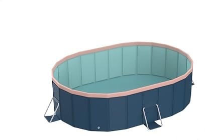 ESPIDOO 1.8m Oval Inflatable PVC Pool: Dark Blue Swimming Pool for Garden & Backyard - Strong Durable Foldable Design with Easy Water Injection & Fast Release for Outdoor Fun