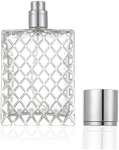 Hehglng 100ml 3.4Oz Clear Glass Spray Bottles Empty Square Perfume Fine Mist Atomizer Refillable Essential Oil Container for Travel Portable Refillable Containers
