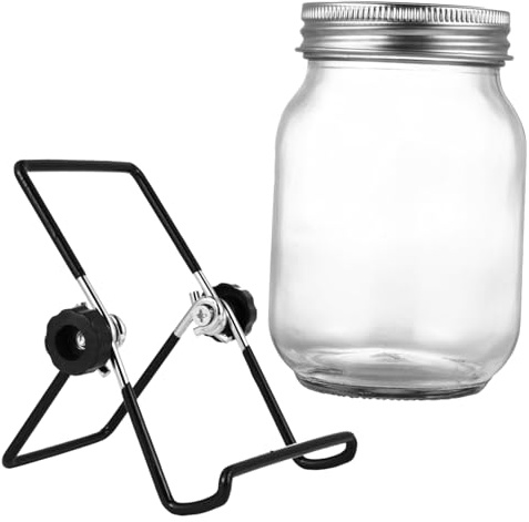 BESPORTBLE Kit per Germinazione Barattolo per Germogli Coperchio Rete e Supporto Inclinato per Drenaggio e Aerazione per Germogli di Soia Broccoli Erba Medica e Altri Semi