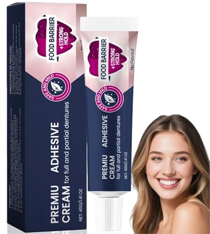 40G Secure Denture Adhesive & Tooth Repair Kit,Long-Lasting Thermoplastic Denture Glue for Teeth,Dental Repair & Reline Kit Improves Denture Fit,Comfortable Non-Glue Denture Adhesive Cream