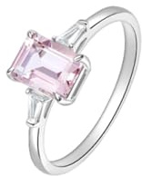 Wycian Verlobungsring Frau Frauen Ring mit Stein 9K Weißgold Poliert mit Rechteckigem Beryll und Diamant Größe 54 (17.2) Massiv, Nicht Plattiert Aktualisierung 3.0 für Schwester Geburtstag Schmuck