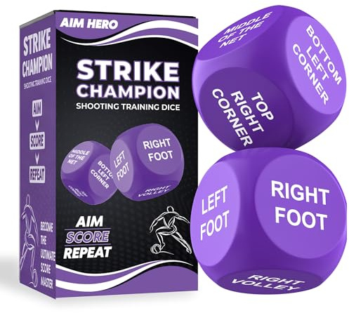 2pc Football Games Shooting Practice Training Dice - Football Gifts for Boys and Girls - Kids Football Training Equipment - Indoor or Outdoor Penalty Shoot Out Game