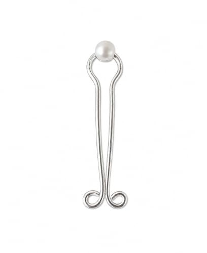 Faux piercing Christina en argent sterling avec perle naturelle