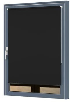 Julido Verdunklungsrollo ohne Bohren 90x150cm, Fenster Rollo Klemmfix Schwarz, Thermorollo mit Silberbeschichtung