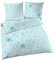 Termana Biancheria da letto per ragazze in pregiata flanella, con stelle e stelline in azzurro, verde menta e grigio. Federa da 80 x 80 cm, copripiumino da 135 x 200 cm, 100% cotone