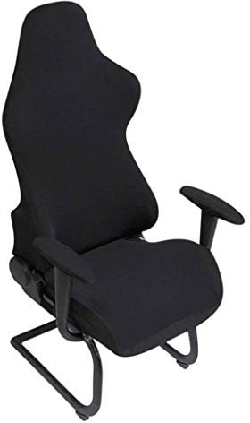 BTSKY Black Stretchable Gaming Chair Covers Slipcovers - Ergonomic Office Computer Game Chair Slipcovers For Computer Reclining Racing Style Office Chair (No Chairs)
