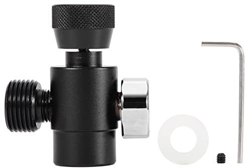 Jeffergarden Kit de Conector Del Adaptador de Recarga del Cilindro del Tanque de Llenado de CO2 (#1: Black adapter with meter)