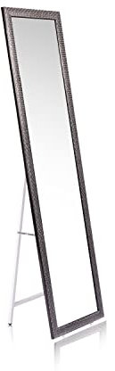 duehome Espejo Rectangular de Pie, Espejo Alto, Cardiff, Negro, 146.5 cm Alto x 38.5 cm Ancho