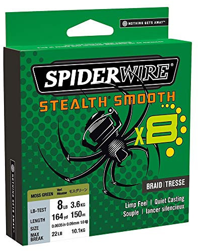 Spiderwire Stealth Smooth 8 New 2020, 150m, Camo, 8-Fach geflochtene Schnur mit Mikrobeschichtung, 0,06mm - 0,39mm, 5,4kg - 46,3kg, Abriebfest (150, 0,05mm - 5,4kg)