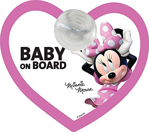 Disney Mickey Segnale Auto Baby On Board Mickey Mouse Topolino Attacco A Ventosa, 500 g (Minnie)