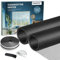 YANGTE Moustiquaire pour Fenetre (130x150 cm | Noir | Lot de 2) - Filet Anti Insecte avec Ruban Adhésif Puissant, Moustiquaire bricolables et sans perçage