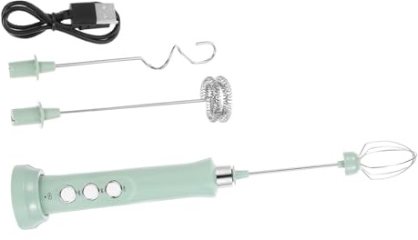 SMASOLO Batidor Eléctrico De Mano Portátil Usb, Mini Espumador De Leche Recargable, Agitador De Café y Huevo Inalámbrico, Color Verde, Pequeño y Compacto Para Uso Cocina Diaria