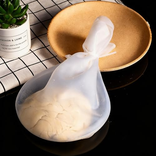 Silicone Kneading Dough Bag Set (1 Large & 1 Small), Reusable Food Grade Non-Stick Flour Mixing Bag for Bread Pastry Pizza Tortilla, Versatile Dough Mixer & Preservation Cooking Tool