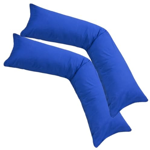 Moon, cuscino per allattamento, set da 2 federe per cuscini laterali, in cotone Jersey 100%., 100% cotone, blu royal, 2er Pack 40x145