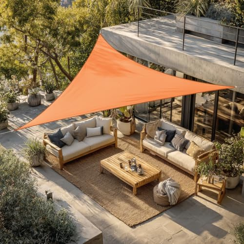 Green Bay Sun Shade Sail Outdoor Garden Patio Party Sunscreen Awning Canopy 98% UV Block Triangle Orange With Free Rope(2x2x2m)