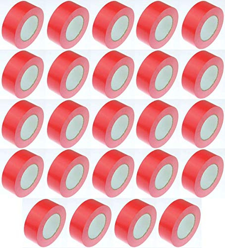 iapyx 24 Rollen Klebeband Gewebeband 50 m x 48 mm ROT - Panzerband Steinband Gaffa Tape Reparaturband (Rot, 24 Rollen Rot)