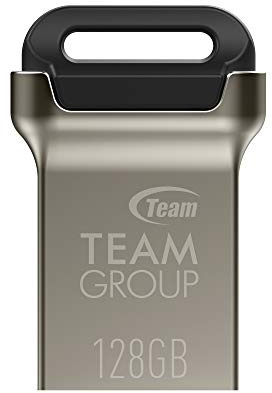 TEAMGROUP C162 128 GB USB 3.2 Gen 1 (USB 3.1/3.0) Mini passt Metall USB Flash Drive, Lesegeschwindigkeit bis zu 90 MB/s, externer Speicher Thumb Drive Memory Stick TC1623128GB01