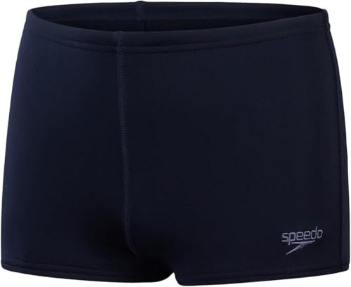 Speedo Boy's Endurance+ Aquashort SwiMing Trunks | Chlorine Resistant | Quick Drying | Stretch Fabric | Comfort Fit, True Navy, 9-109-10