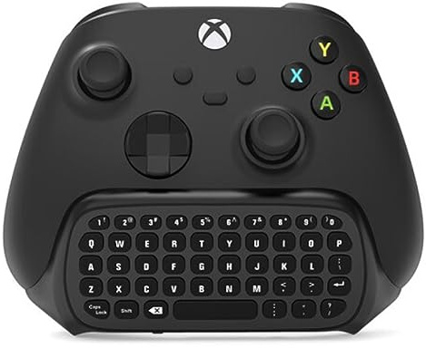 Septpenta Tastiera Controller per Xbox Series X Series S One One S, Pulsanti in Silicone, con Cuffie e Jack Audio da 3,5 MM, Tastiera per Chat di Gioco con Ricevitore USB da 2,4 GHz(Nero)