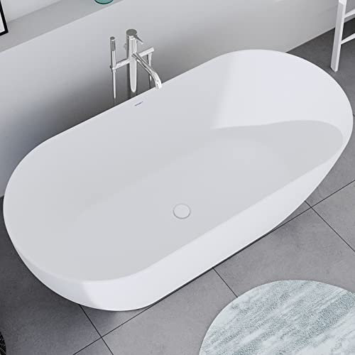 DURAVIT Freistehende Badewanne aus Acryl Standbadewanne DuraMuna in Weiß matt 170x80 cm Füllmenge: 292 l Acrylwanne inkl. Zubehör Wanne für 2 Personen Optimale Wärme Isolierung