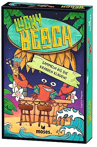 moses. Lucky Beach, spannendes Sammelspiel für lustige Spieleabende, Aufdeckspiel für die ganze Familie, Gesellschaftsspiel ab 7 Jahren für 2-4 Spieler