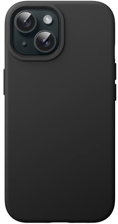 JETech Silikon Hülle für iPhone 15 Plus, Schwarz | Seidig Weiches Gefühl, Stoßschutz, Kratzfest, Mikrofaser-Innenfutter