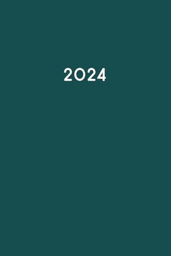 2024: Kalenderbuch 2024 A5 I 1 Tag 1 Seite I Mit inspirierenden Zitaten und extra viel Platz für Notizen I Farbe Petrol