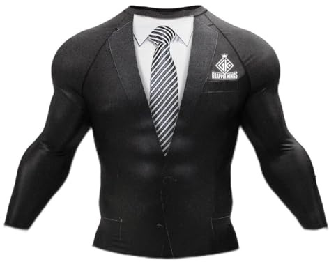 Tuta da smoking per BJJ MMA Grapple Kings Rashguard Rash Guard UFC, Nero , L