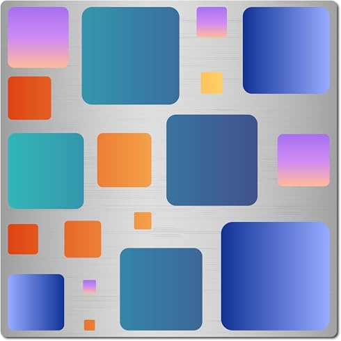 GORGECRAFT 16cm Metallquadrate Vorlage Quadrate Schablone Isometrische Zeichnungsvorlage Kunstquadrate Werkzeug Lapidar-Cabochons Geometrisches Lineal Schmuckvorlagen Quadrate Zum Zeichnen Gravur