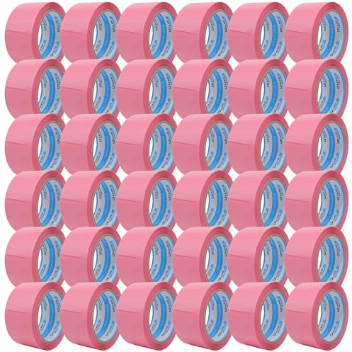 gws Paketklebeband 36 Rollen pink Geräuscharmes Universalklebeband zum Verpacken von Paketen - Hohe Klebekraft - Profi-Qualität 66 m Länge 50 mm Breit