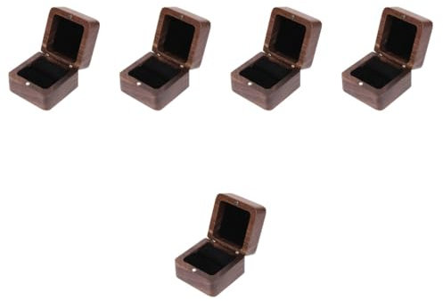 PACKOVE 5stücke Holz Verlobungsring Box Elegante Ringbox Für Hochzeiten Reisen Praktische Schmuckaufbewahrung Für Ringe Ohrringe Vintage Design Tragbar Und Stilvoll