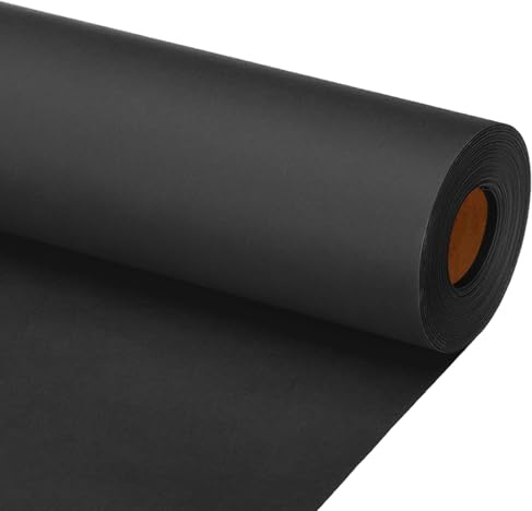 PATIKIL Zeichenpapierrolle 38cm x 30m Zeichenpapier 80 g/m² Schwarz | Papierrolle Kraftpapier Malpapier Skizzenpapier Bastelpapier, Für Staffelei Malen Handwerk Geschenkverpackung