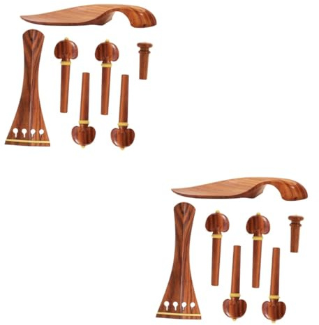 HEMOTON 2 Sätze Geigenstachel Violine Kinnhalter Saitenhalter Violine 4/4 44 Geigen-ersatzteile Geige Stimmwirbel 44 Geigenbausatz Aus Ebenholz Geigenwirbel Endstift Bambus