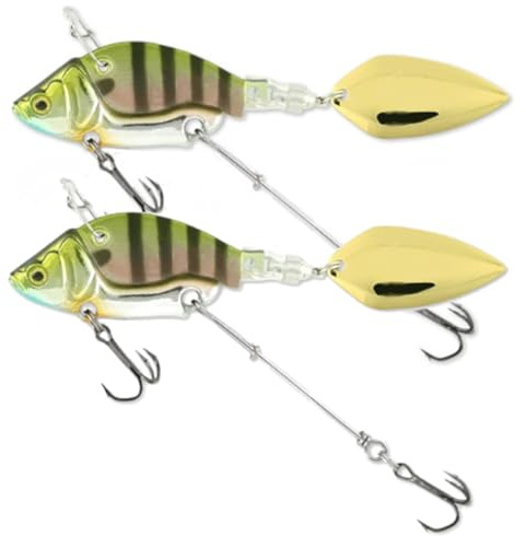 FOBOXCHD Angelköder 2 Stücke 13,6g 4,4 cm Jigs Sinkende Metall Vibration Köder Spinner Löffel Angelköder Forelle Winterfischen Harte Köder Tackle Angelzubehör