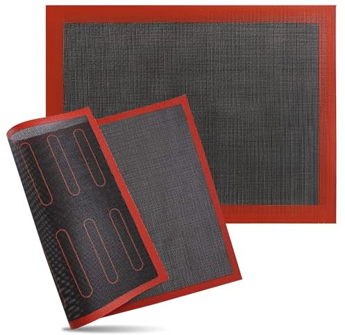 2PCS Silicone Baking Mat, 40 * 30cm Nonstick Perforated Silicone Baking Sheets Oven Liners Reusable Baking Mats for Cooking Baking Puff Pastry Biscuit Bread