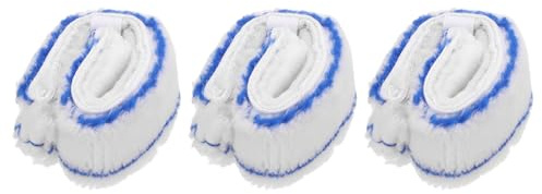 sourcing map Microfiber Scrubber Replacement Head 9.84 Inch for Window Glass Marble Wall Home Bathroom, Blue/White Pack of 3