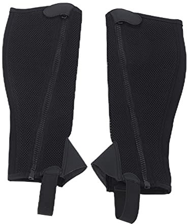 Koieam Half Chap,2 Stück Half Chap Black Flexible Mesh Equestrian Half Chap für Kinder REIT Schutz (CS)