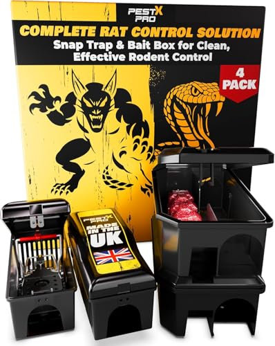 Pest-X Pro Rat Control Bundle – Venom Bait Stations 2-Pack & Shadow Trap Box 2-Pack – Safe, Reusable & Pre-Baited Rat Trap Solution for Indoors & Outdoors, Pet & Child Friendly
