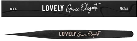 LOVELY Grace elegant ögonfranspincett för ögonfransförlängning rak, standard rak – högkvalitativ pincett i rostfritt stål för ögonfransar 1:1-teknik, isolering, enskilda ögonfransar – lindrar