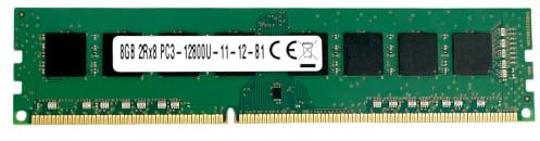 8GB RAM PC3-12800U DDR3-1600 UDIMM 2Rx8 DIMM DDR3 8 GB 1600MHz SDRAM 240-Pin 1.5V CL11 Non-ECC Long DIMM módulo de Memoria para PC Desktop de Sobremesa 51CH034_