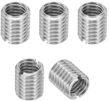 PATIKIL 316 Raccord Fileté En Acier Inoxydable Manchon Réducteur Ecrou, 5 Pcs M10 x 1.5 Mâle Vers M8 x 1.25 Femelle Insert De Réparation Ecrou Vis Réducteur Adaptateur Fixation 10mm