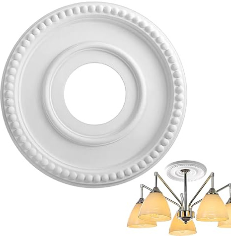 Ceiling Rose Polystyrene Lighting Pu European Style Light Board Ceiling Fan Light Base Decoration for Molding Canopy Lighting Board Living Room Bedroom Wall Chandelier Home